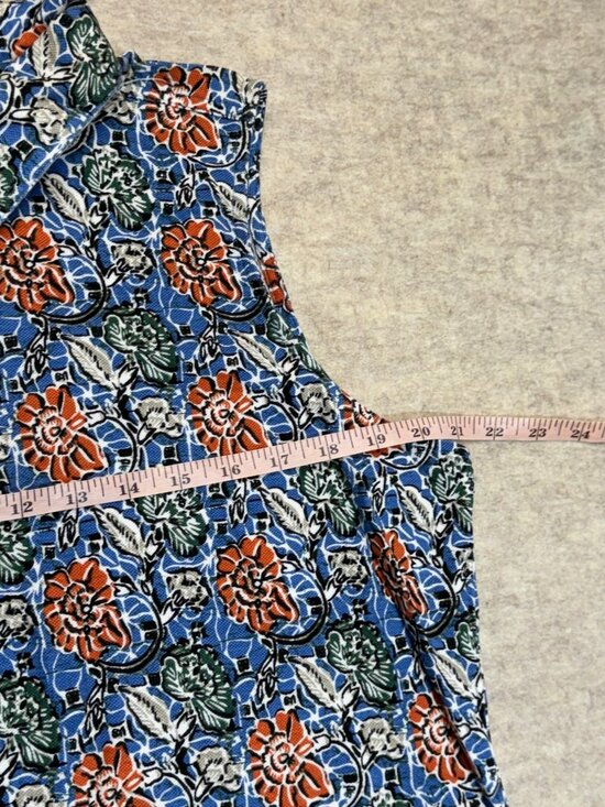Vintage Arizona Womens Floral Sleeveless Polo Tank Top Shirt Cotton 90s XL - Picture 6 of 9